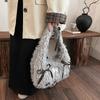 Korean Style Ins Bow Fluffy Shoulder Bag Autumn Winter New Large Capacity Cute Commuter Handle Bag Texture Simple Storage Bags