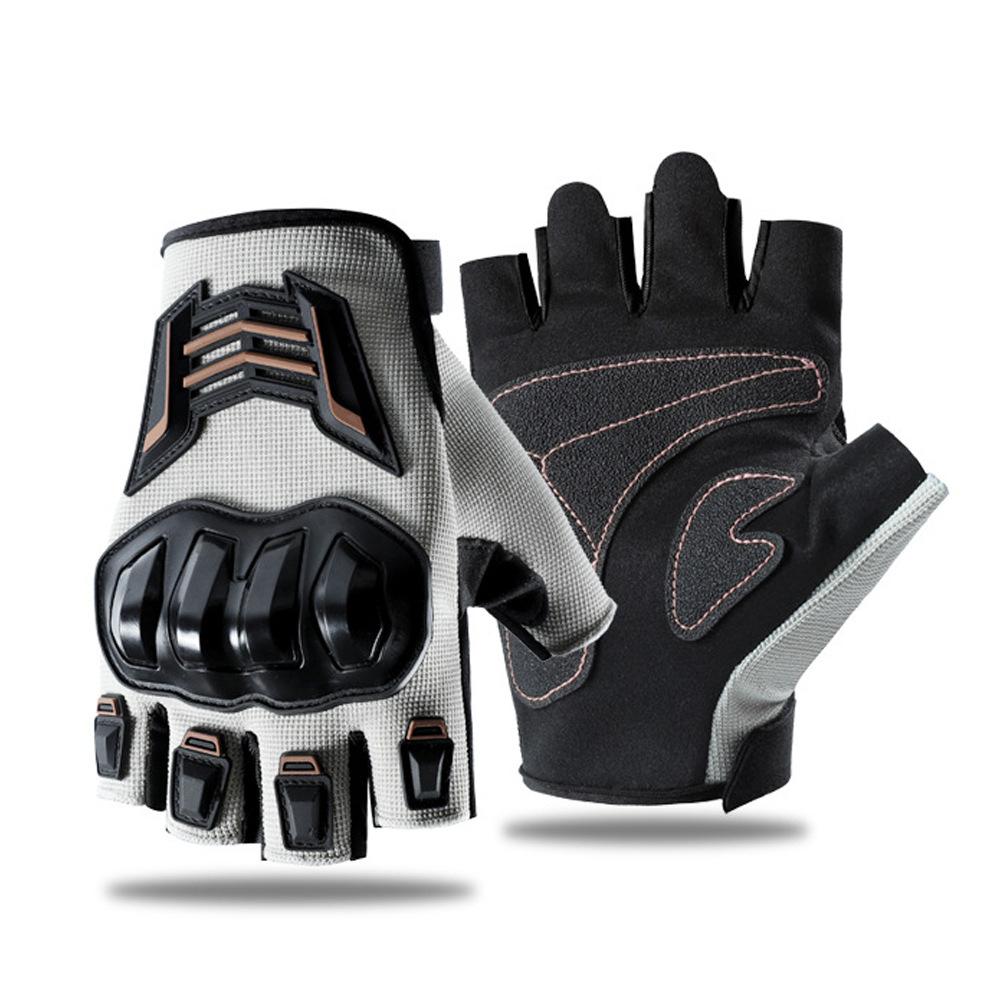 

Летние мотоциклетные перчатки с половиной пальцев для мужчин, для езды с половиной пальцев M чёрный