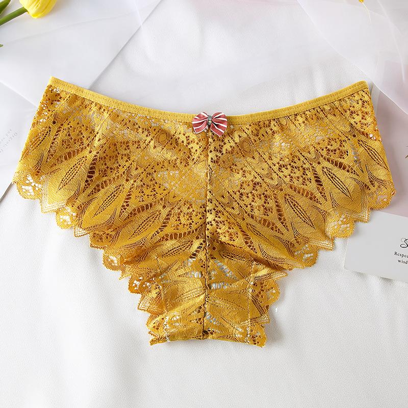 New Sexy Women Panties Lace Underwear Low-Waist Briefs Hollow Out G String Underpants Solid Comfortable Lingerie Dropshipping