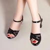Fashion Ladies Shoes On Sale 2024 High Quality Ankle Strap Women's Sandals Summer Open Toe Buckle Solid Dress Chunky Heels Sandals