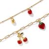1 Stück Süße 304 Edelstahl Halskette 18K Echtgold Beschichtet Rote Frucht Emaille Apfel Kirsche Anhänger Halskette Für Frauen Geschenk