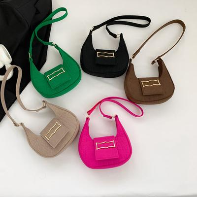 Simple and Fashionable Crescent Saddle Bag for Women In Autumn  New Fashion Fashionable One-shoulder Underarm Bag for Women