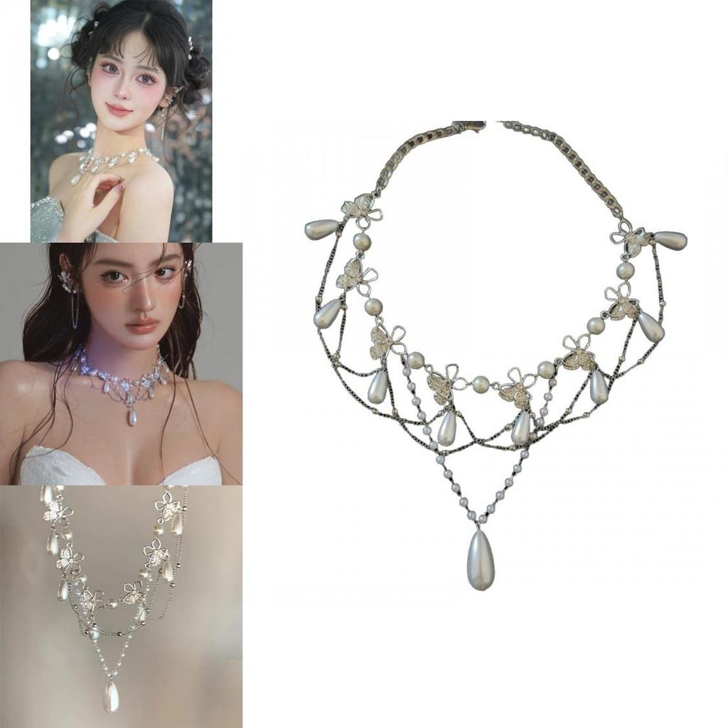 Butterfly Pearl Necklace For Women With Alloy Pendant And Ochain Perfect For Summer 2025