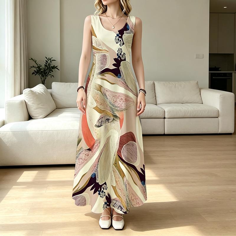 Sleeveless Maxi Dress Loose Flowy Resort Style,Lightweight,Body-flattering,Versatile for Poolside & Casual Occasions