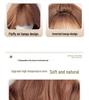 Champagne Color Long Curly Wig with Air Bangs - Korean Style for Women