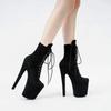 20CM Donna Tacchi Alti Sexy Pole Dance Piattaforma Nightclub Modello Passerella Stivali Corti Scarpe da Club