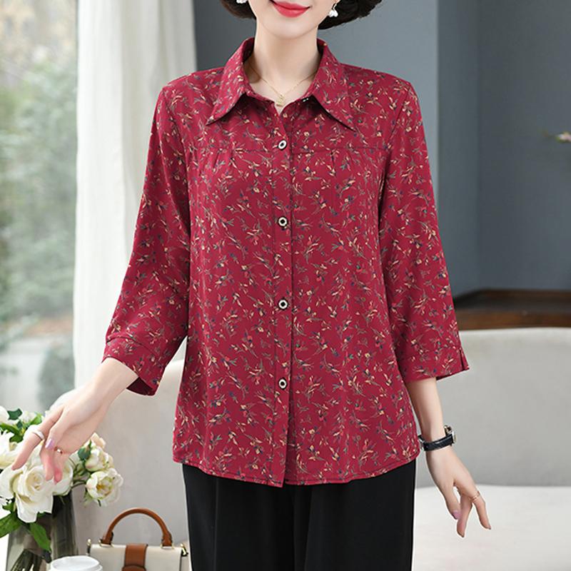 Elegant Women Tops Summer Plus Size Casual Long Sleeve Shirts