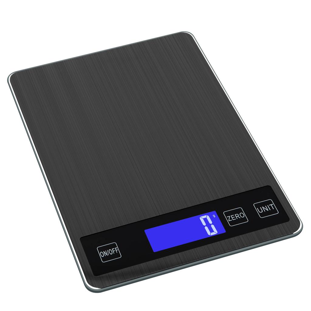 Stainless Steel Kitchen Scale,Greater Goods Gray Food Scale,Digital Display Show Weight in G/KG/LB OZ/ML/FL.OZ for Cake Baking