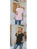 Spring & Summer Women's Loose Round Neck Eyelet Lace T-shirt