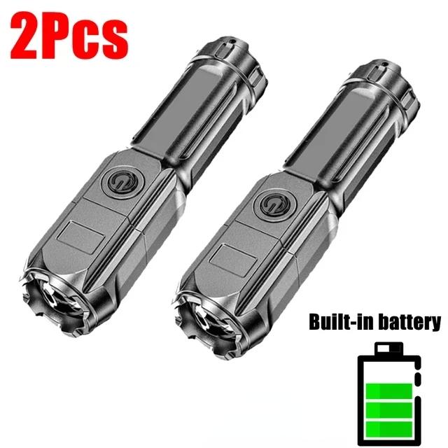 Powerful LED Flashlight Super Bright Rechargeable T6 Light String Outdoor Waterproof Hunting Lantern Outdoor Camping Lantern