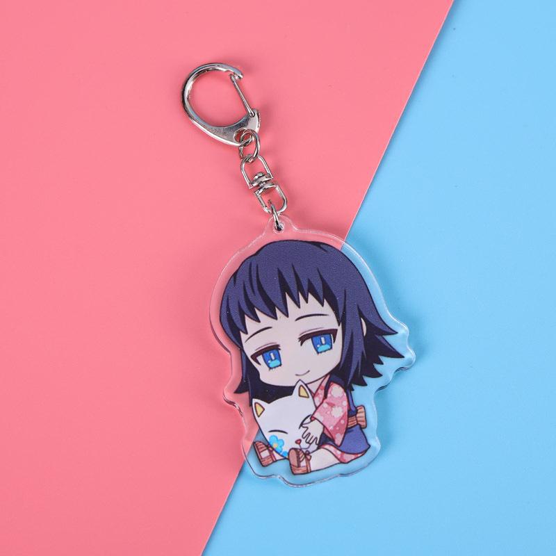 Juego de llaveros acrílicos del anime Demon Slayer con Kanao, Nezuko, Shinobi, Mitsuri y Tanjiro