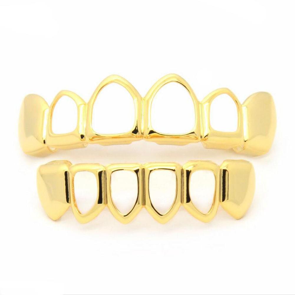 TEMU Vergoldete mit Diamanten besetzte Grillz Hip-Hop Zahnschmuck