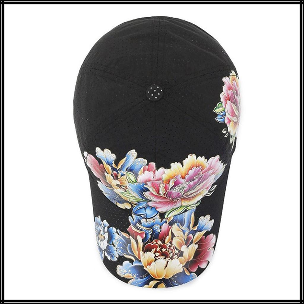 Floral Mesh Cap Hat for Outdoor Fishing Golf Men Women CA787 [White Fang] (White)