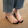 Sheepskin Version~ New Gentle One-word Shoes Women's Summer Versatile Commuting Thick-soled Leather Cool Slippers