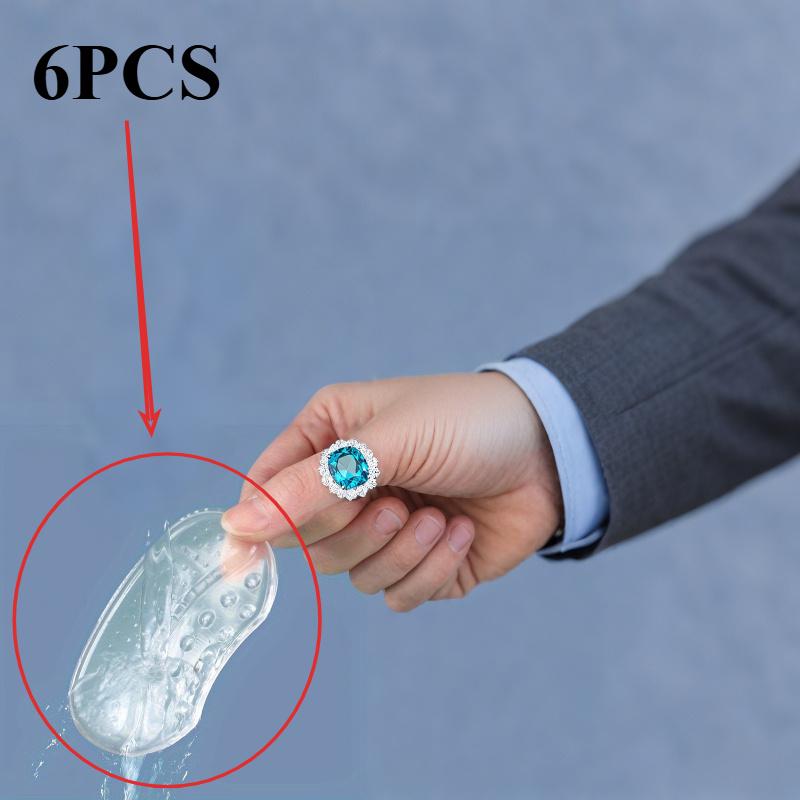 

6 шт. Силиконовые стельки с поддержкой свода стопы для высоких каблуков, Противоскользящие подушечки для пятки, Резиновые полустельки для женской повседневной обуви - Улучшитель посадки, Предотвращает скольжение 6pcs