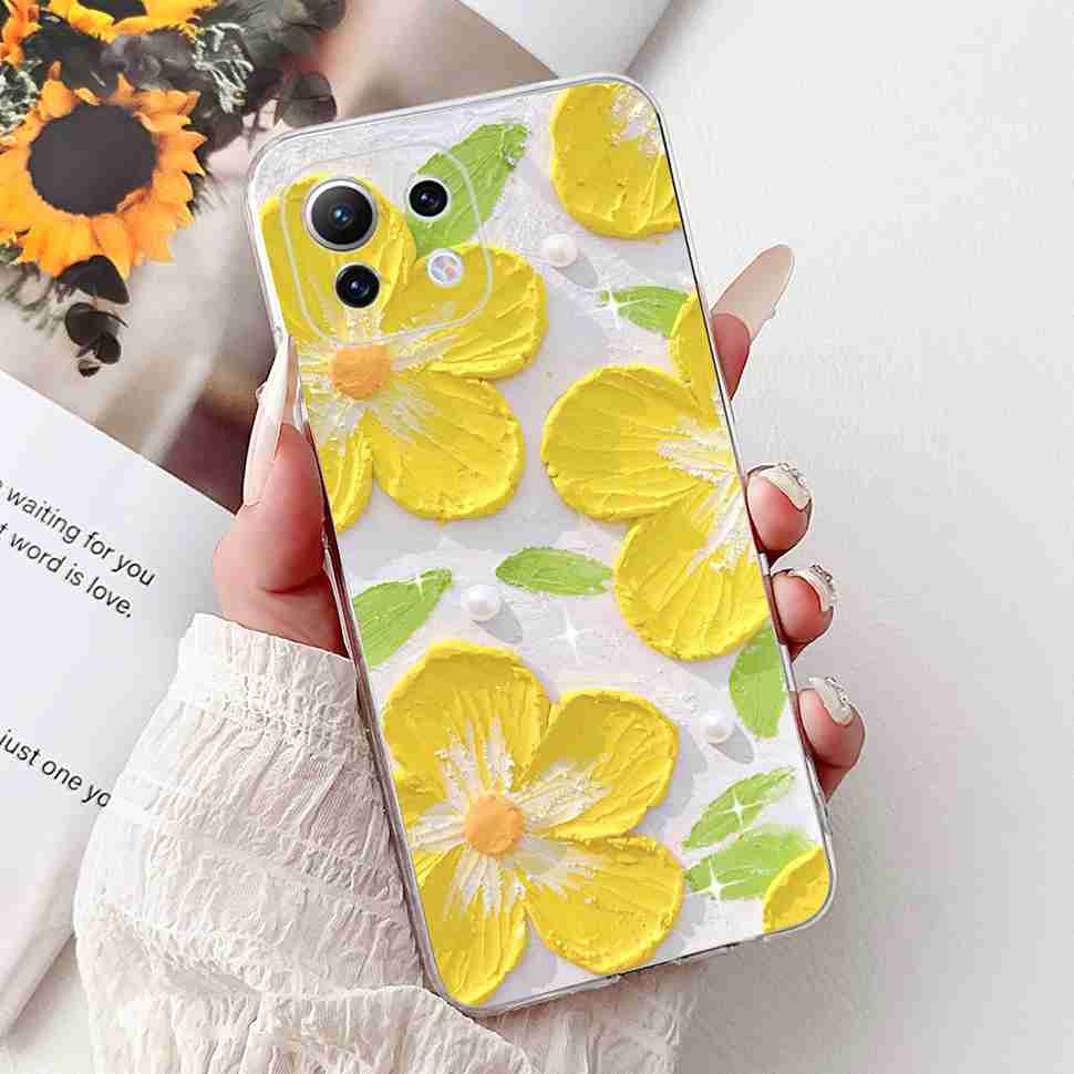For Xiaomi Mi 11 Lite 4G Case M2101K9AG Colorful Flower Butterfly Soft Silicone TPU Cover For Xiaomi Mi 11Lite 5G 6.55" Bumper