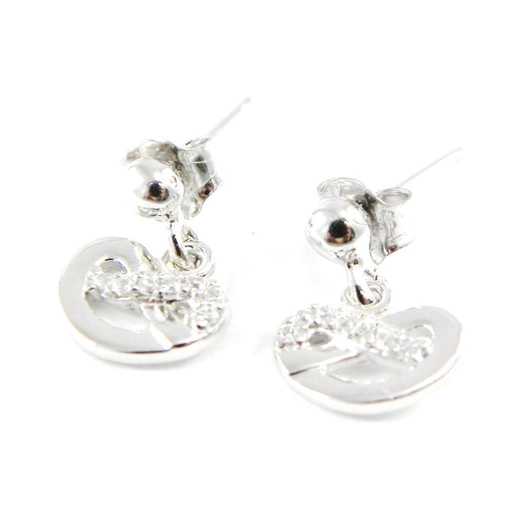 Les Trésors De Lily [H7359] - Boucles Argent 'Love' blanc argenté (rhodié) - 5x8 mm