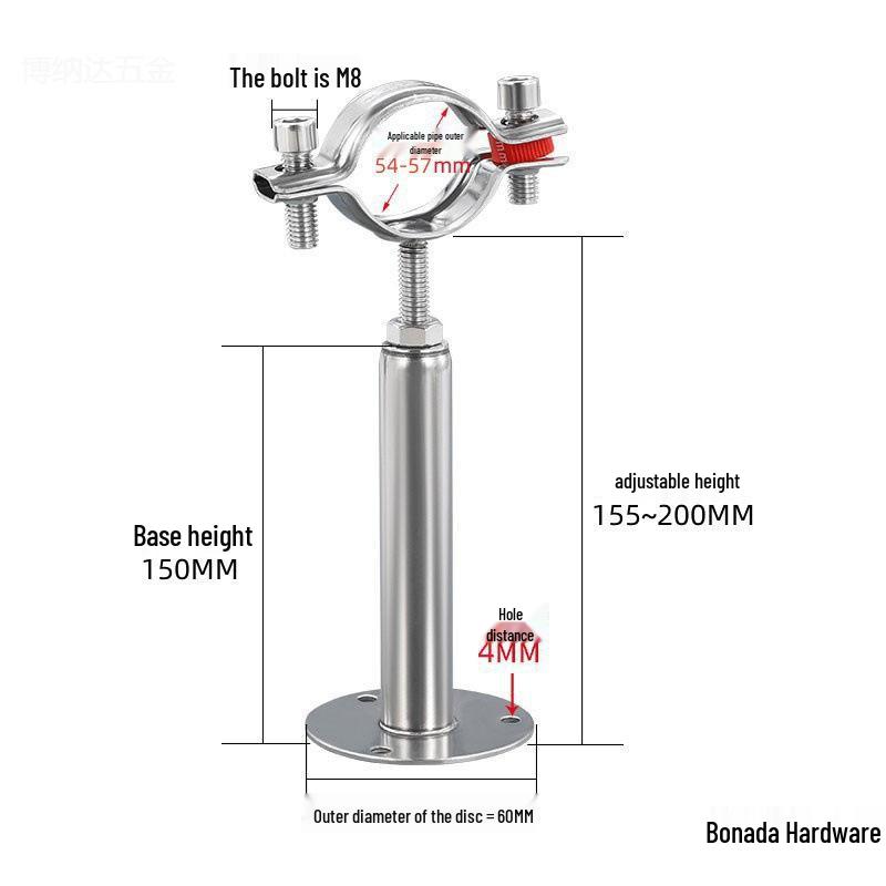 Stainless Steel Pipe Fixing Bracket Clamp for Gas and Water Pipes