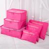 Six-Piece Travel Storage Bag Set for Clothing and Underwear with Four Compartment Suitcase Organizer