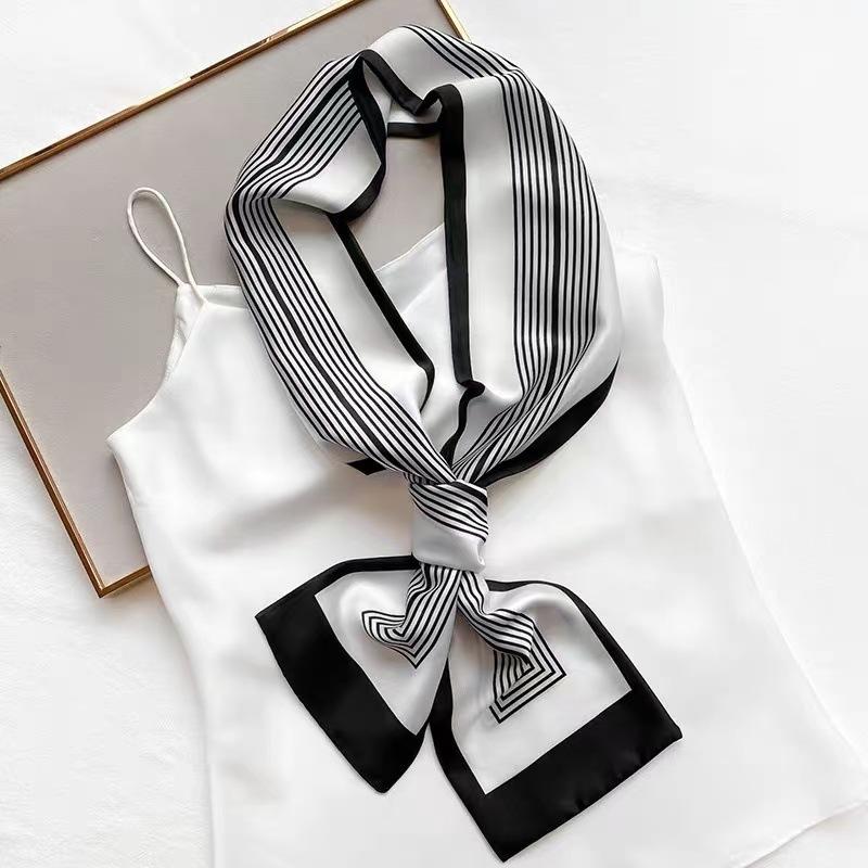 Big Brand Double-sided Printed Long Headband Silk Scarf Hin Scarf Ribbon Tie Bag Decoration Suit Scarf Waist Belt Multi Function
