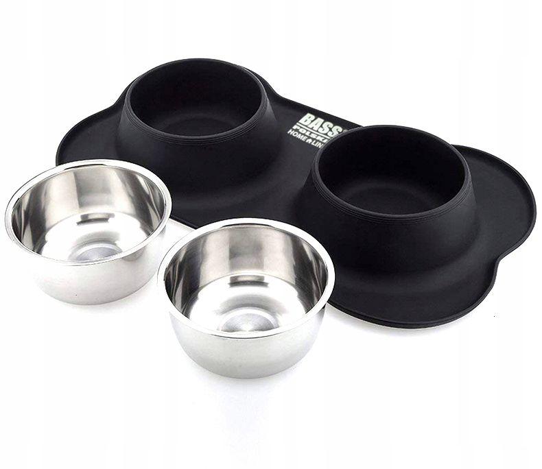 Dog And Cat Bowl With Silicone Base, Set Of 2
