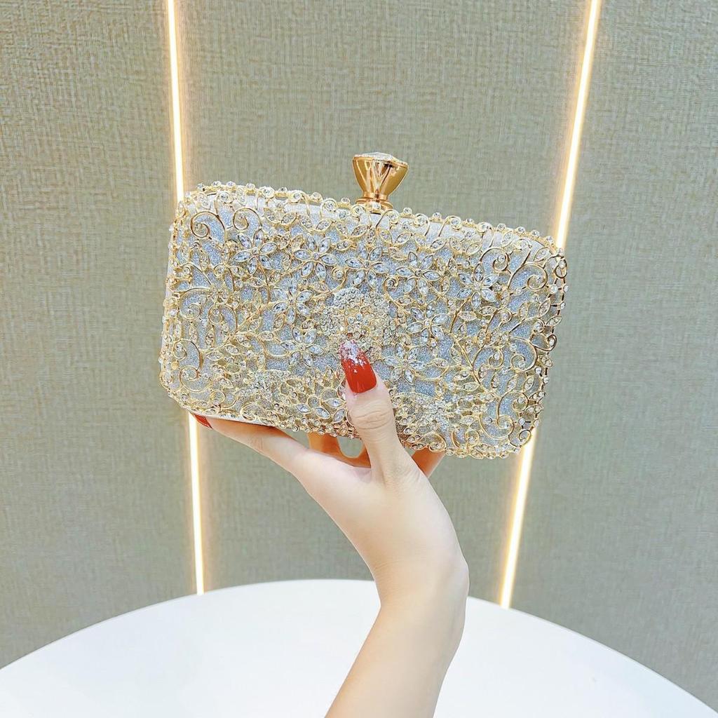 Diamond-Studded Evening Clutch for European & American Socialite Events