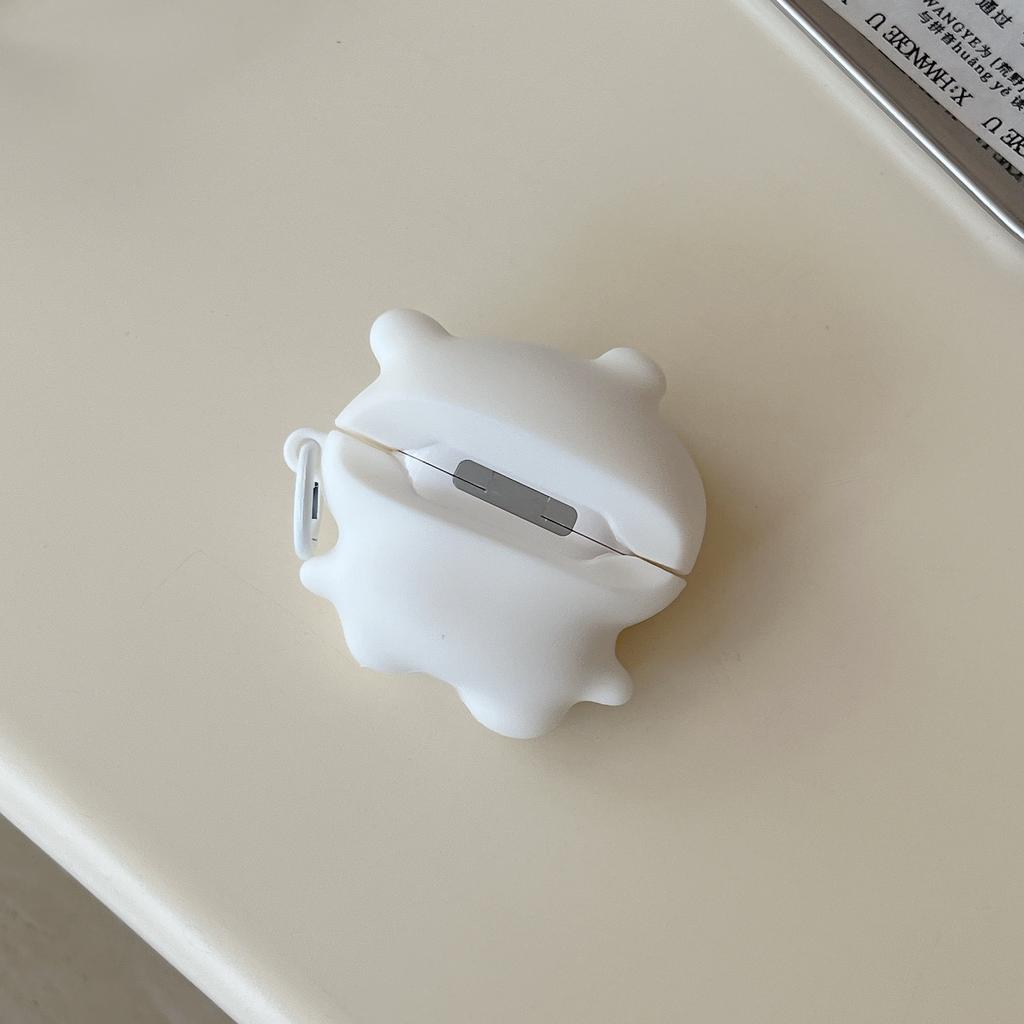 Four-Leaf Clover Self-Mocking Bear AirPods Pro 1 Apple Bluetooth Headphone Case 1/1 Gen Cartoon Case Suitable for Women