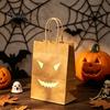 Decorative Party Supplies Halloween Candy Bags with Luminous Pumpkin Ghost Prints, Thickened Reusable Paper Treat Container Gift Bags, Trick or Favors