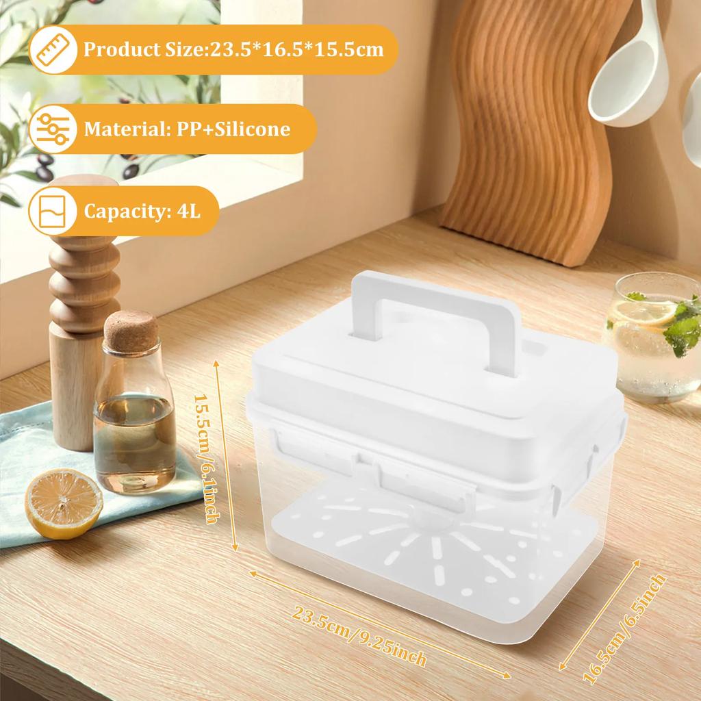 Pickle Squeezing Fermentation Container, Plastic Can with Large Capacity, Suitable for Home Kitchens