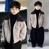 Stylish Thickened Jacket for Boys: Children's Retro Fur-Collared Thickened Cotton Coat