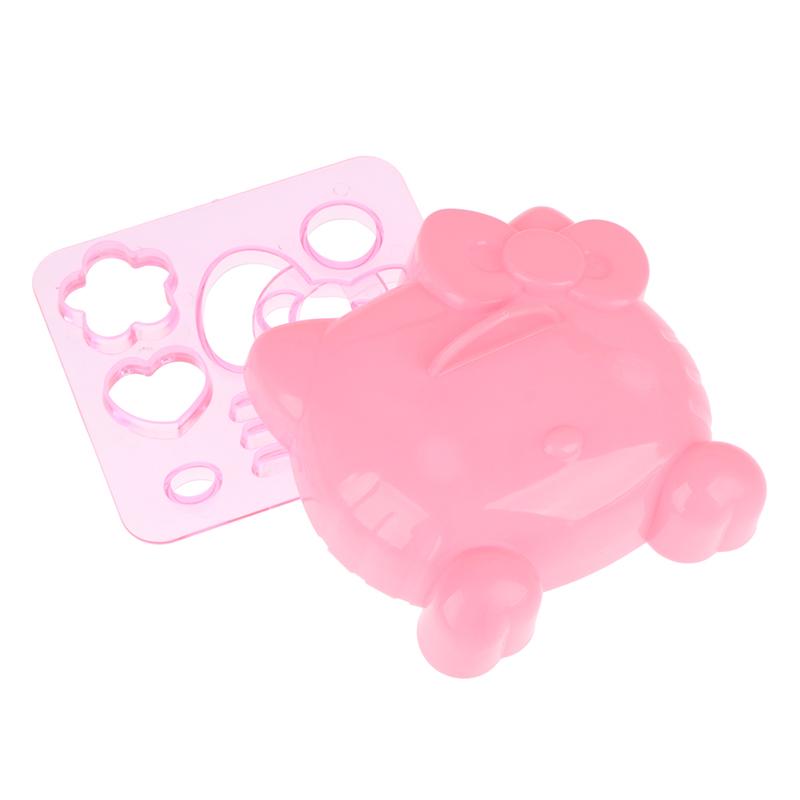 1 Set Cartone Animato Forma Gatto Kt Silicone Stampo per Palla di Riso Stampini per Goffratura Bento Strumento Fai da Te