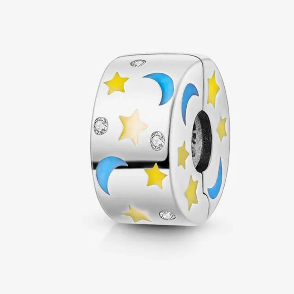 New In Color Zircon Angle Round Clip Bead Fit Pan Original Bracelet Women Copper Safety Chain Jewelry Gift