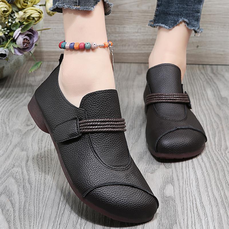 

Новое поступление, женская обувь на плоской подошве в стиле ретро, ​​модная женская осенняя обувь без шнуровки с круглым носком, женская обувь из искусственной кожи на низком каблуке