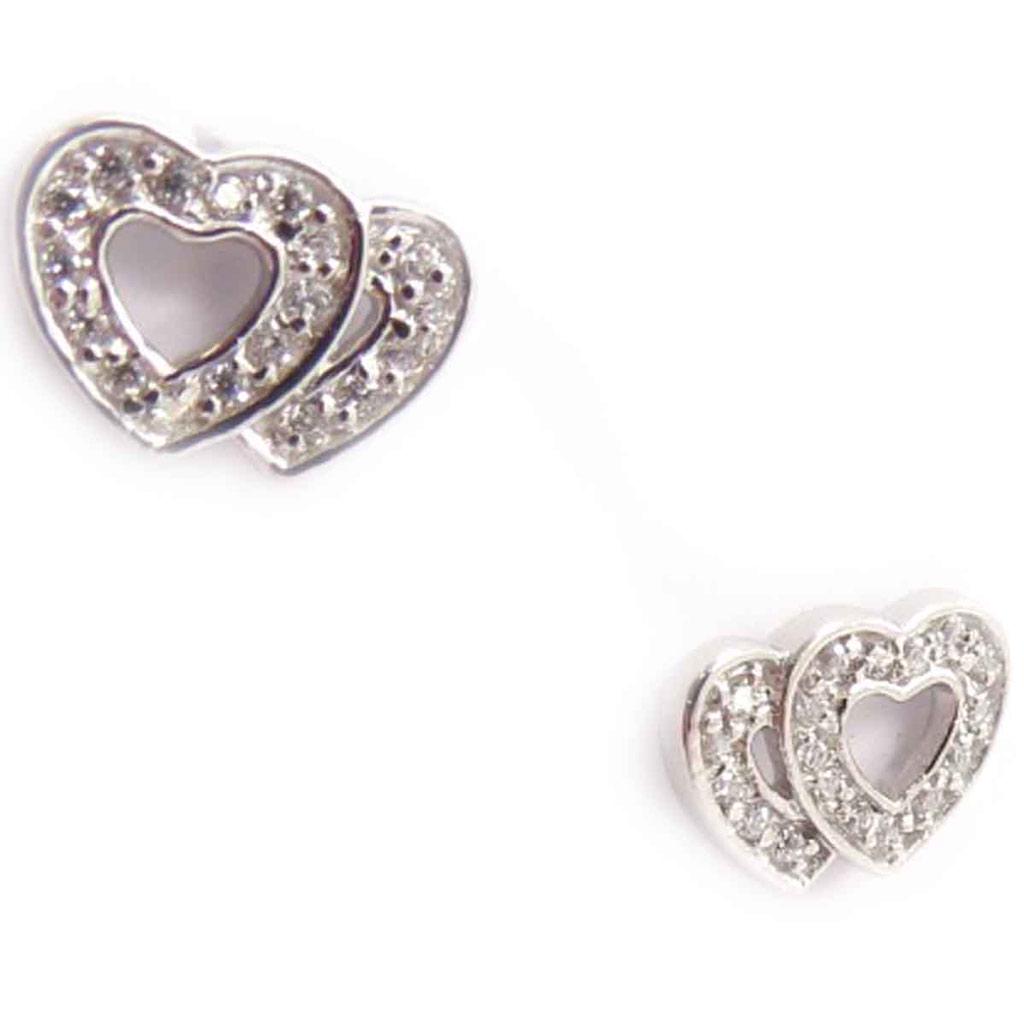 Les Trésors De Lily [J8646] - Silver Earrings 'Love' Silver White (rhodium-plated) - 11x8 Mm
