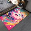 "Pink Cartoon Character Carpet with Vibrant Abstract Colors Design" Suitable for Use As an Anti-slip for Living Room Bedroom Sofas