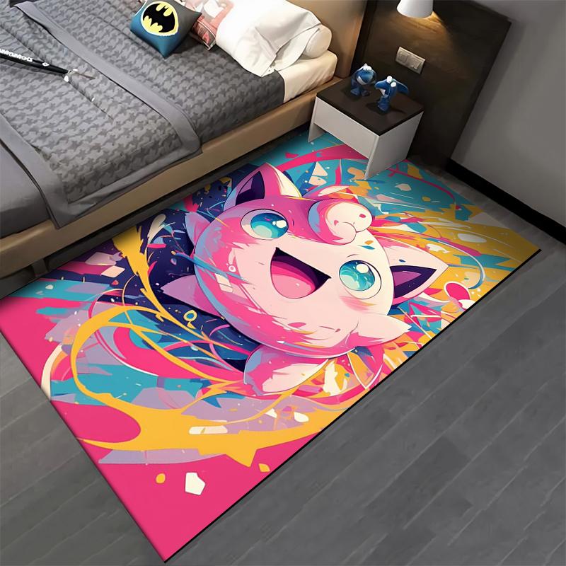 "Pink Cartoon Character Carpet with Vibrant Abstract Colors Design" Suitable for Use As an Anti-slip for Living Room Bedroom Sofas