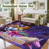 Crystal Velvet Square Rug Custom NameAdventure Time cartoon Pattern Non Slip Home Floor Decor Rug
