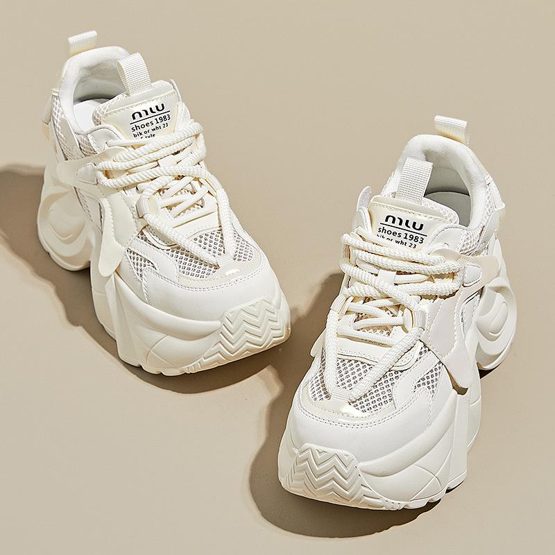 Thick-soled inner heightening dad shoes women's versatile breathable casual women's shoes 2025 spring and summer sports shoes children's high value