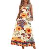Maxi Abito da Donna Senza Maniche con Tasche Stampa Floreale Bohemien Vestibilità Larga Estivo Casual da Spiaggia Vestito Estivo Tessuto Leggero