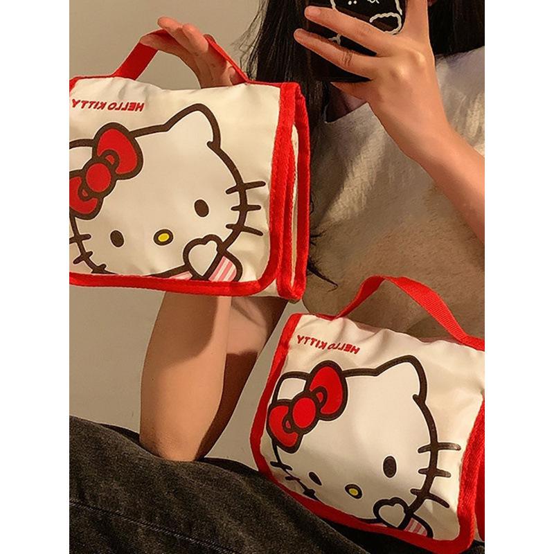 Japanese Anime Cute Cat Makeup and Toiletry Bag - Multifunctional, Portable Four-in-One Travel Storage for Women