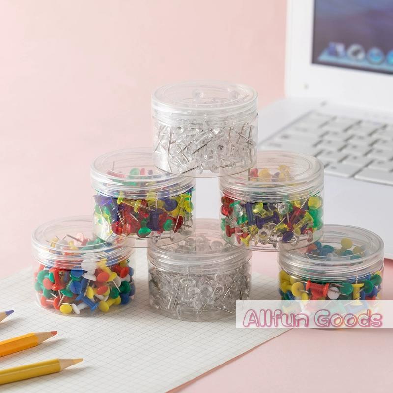 [TG835]100pcs/box Assorted Making Thumb Tacks Multicolor Plastic Tacks Push Pins Cork Board Office School Stationery Supplies