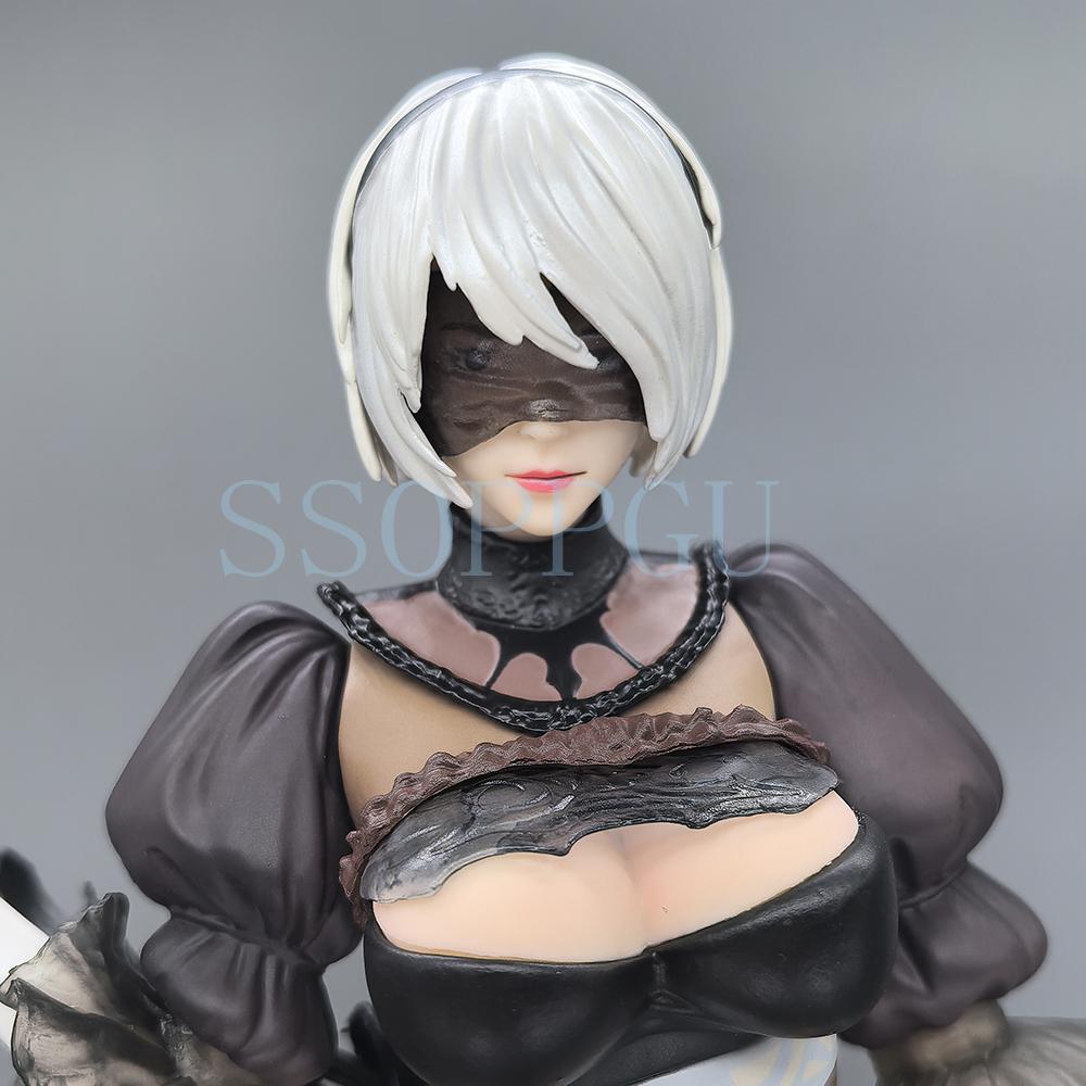 32CM NieR: Automatenfigur Yorha No. 2 Typ B 2B Hochzeit Anime Mädchen PVC Actionfigur Spielzeug GK Statue Erwachsenen Set Modell Puppe