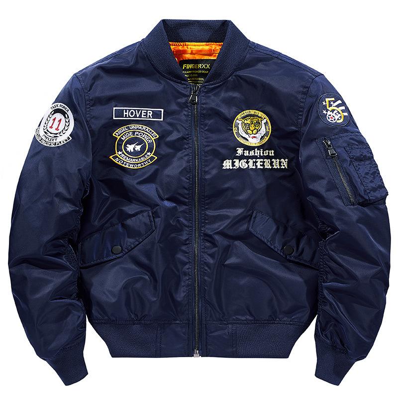 Men's New Outdoor Casual Stand Collar Aviator Men's Jacket Loose Embroidered Jacket for Men