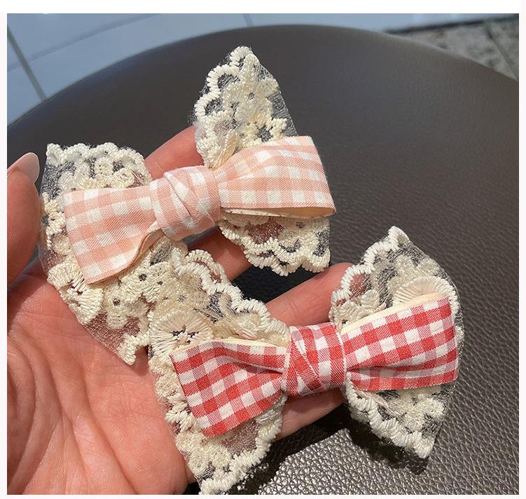 Girls Bowknot Lace Headwear Solid Color Hair Accessories Lovely Headwear Hairpins Advanced  Princess Headdress Barrettes