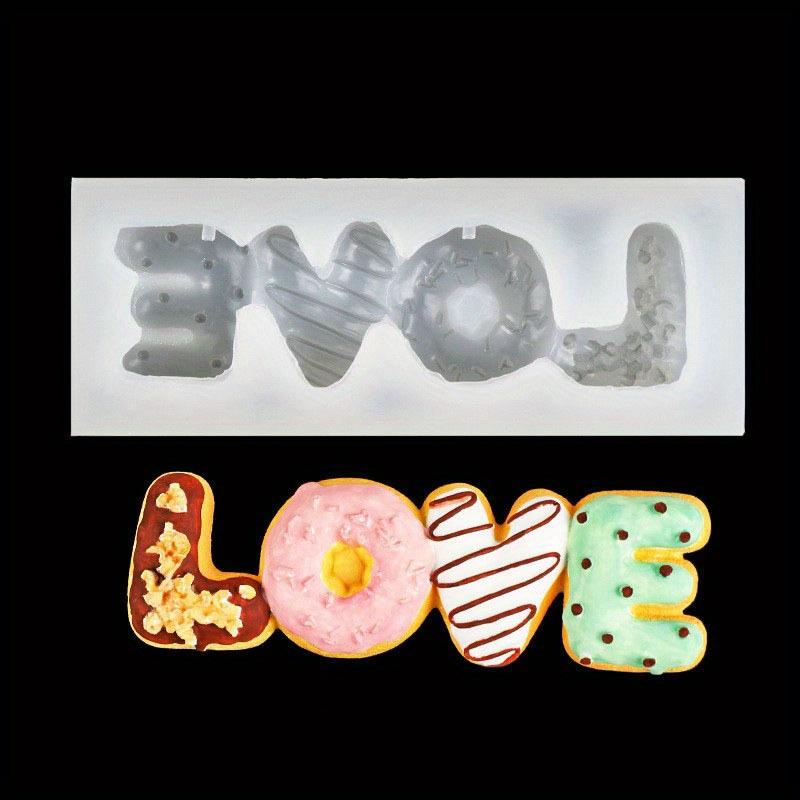 1pc "LOVE" Letter Donut-Shaped Silicone Mold for Chocolate, Fondant & Candy - 3D Baking Molds for DIY Cake Decorating,
