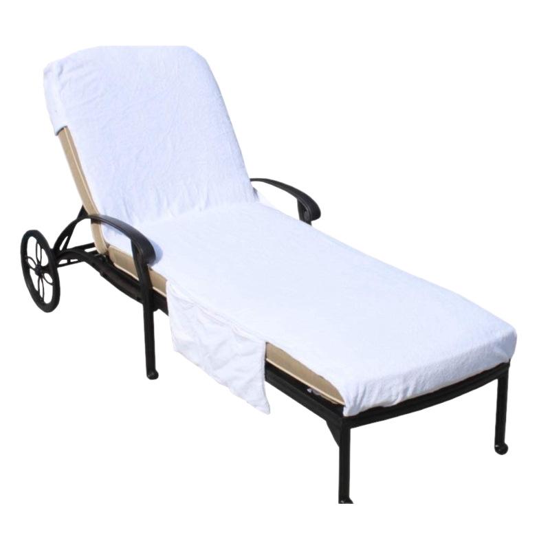 Soft, Sun-Protective Beach Chair Cover - Anti-Slip, Double-Sided Towel Texture with Pockets for Comfort on Outdoor Loungers