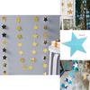 High-quality Star Paper Garland In Gold Silver And Blue For Festive Celebrations