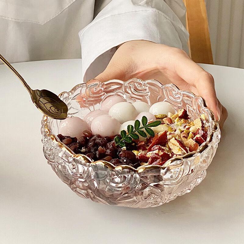 Wuhe European Glass Dessert Bowl and Plate Set