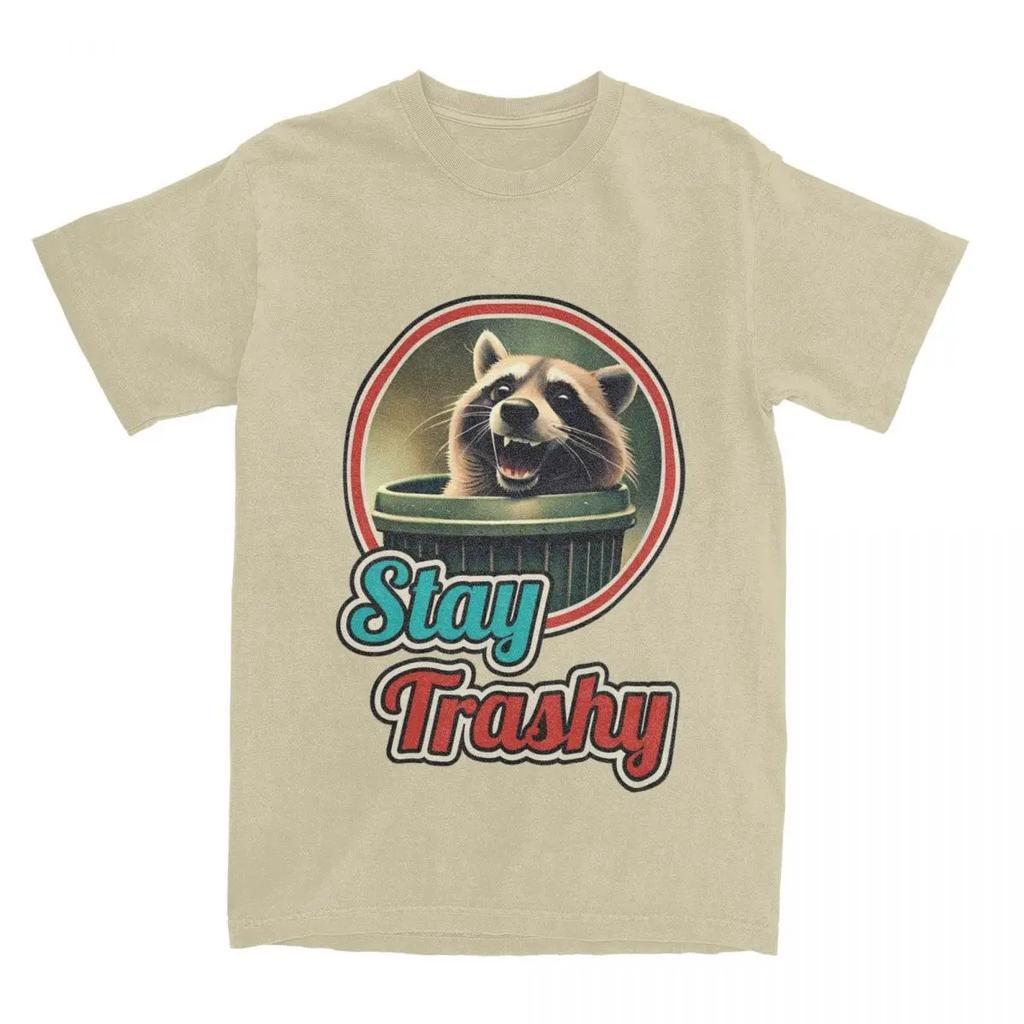 Camiseta Verão Fique Lixo Engraçada Feliz Amante de Guaxinins Lixo Lixo Guaxinins Camiseta Roupas Street Wear Camisetas