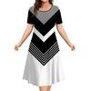 Oversized Summer Women's Short Sleeve Dress Plus Size Women's Loose Short Dress Casual Printed Fashion Party Dresses